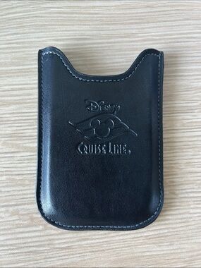 Disney cruise line black Leather Phone Sleeve